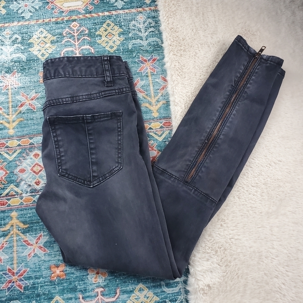 Free People Black Zip Ankle Denim W25 - Picture 6 of 6